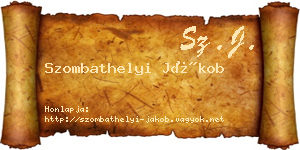 Szombathelyi Jákob névjegykártya